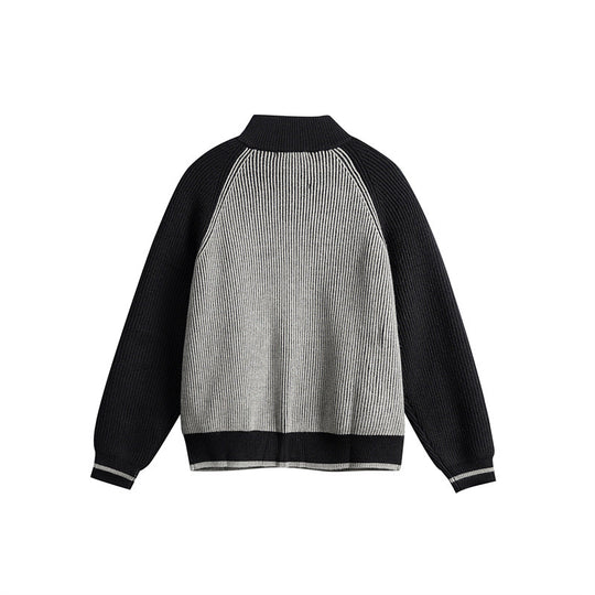 Unisex Gestrickte Zip‑Strickjacke im Raglan‑Schnitt mit hohem Stehkragen und Rippstruktur Nord Taschen