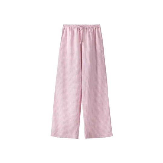 Damen Weite Sommerhose mit komfortablem Gummibund und Streifenmuster