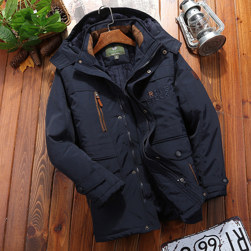 Herren Wetterfeste Fleecejacke mit abnehmbarer Kapuze Nord Taschen