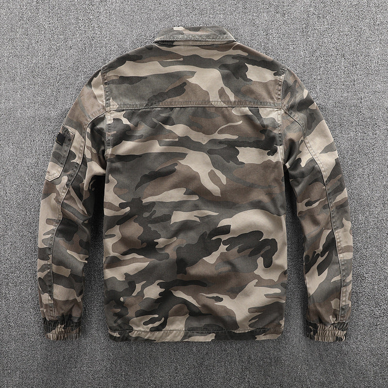 Herren Utility-Blouson im Camouflage-Muster mit Reißverschluss und Armzippertasche Nord Taschen