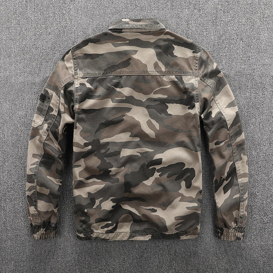 Herren Utility-Blouson im Camouflage-Muster mit Reißverschluss und Armzippertasche Nord Taschen