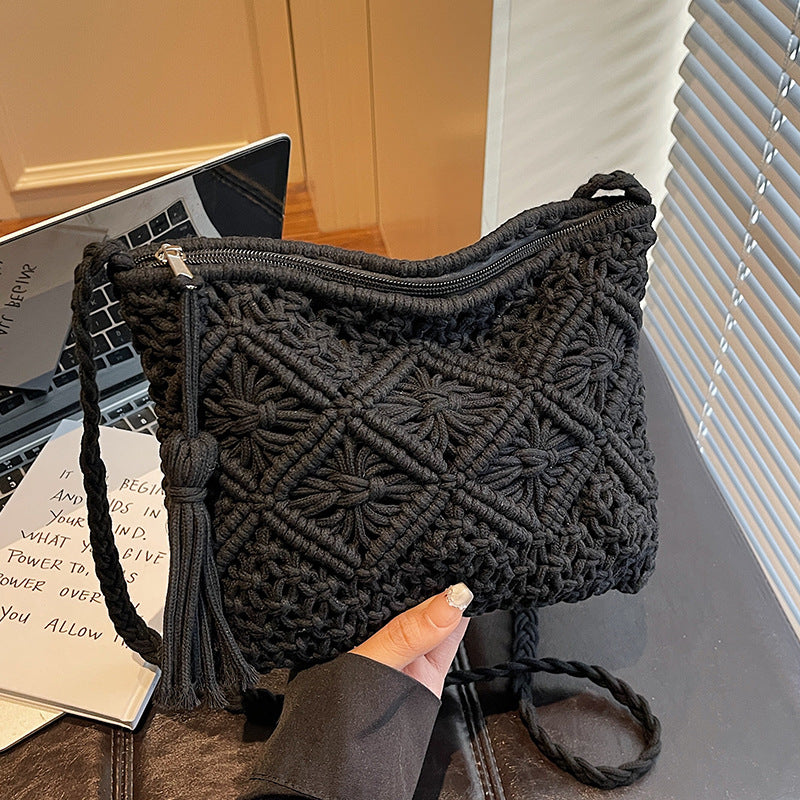 Damen Makramee Clutch Tasche Nord Taschen