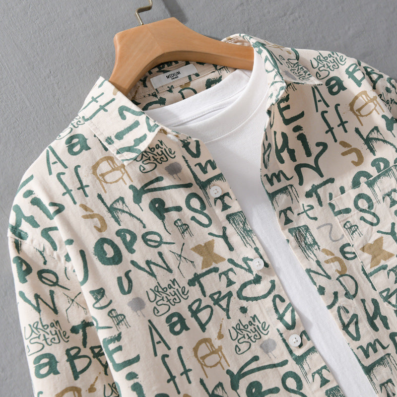 Herren Overshirt im urbanen Graffiti-Letterprint aus Baumwollmix Nord Taschen