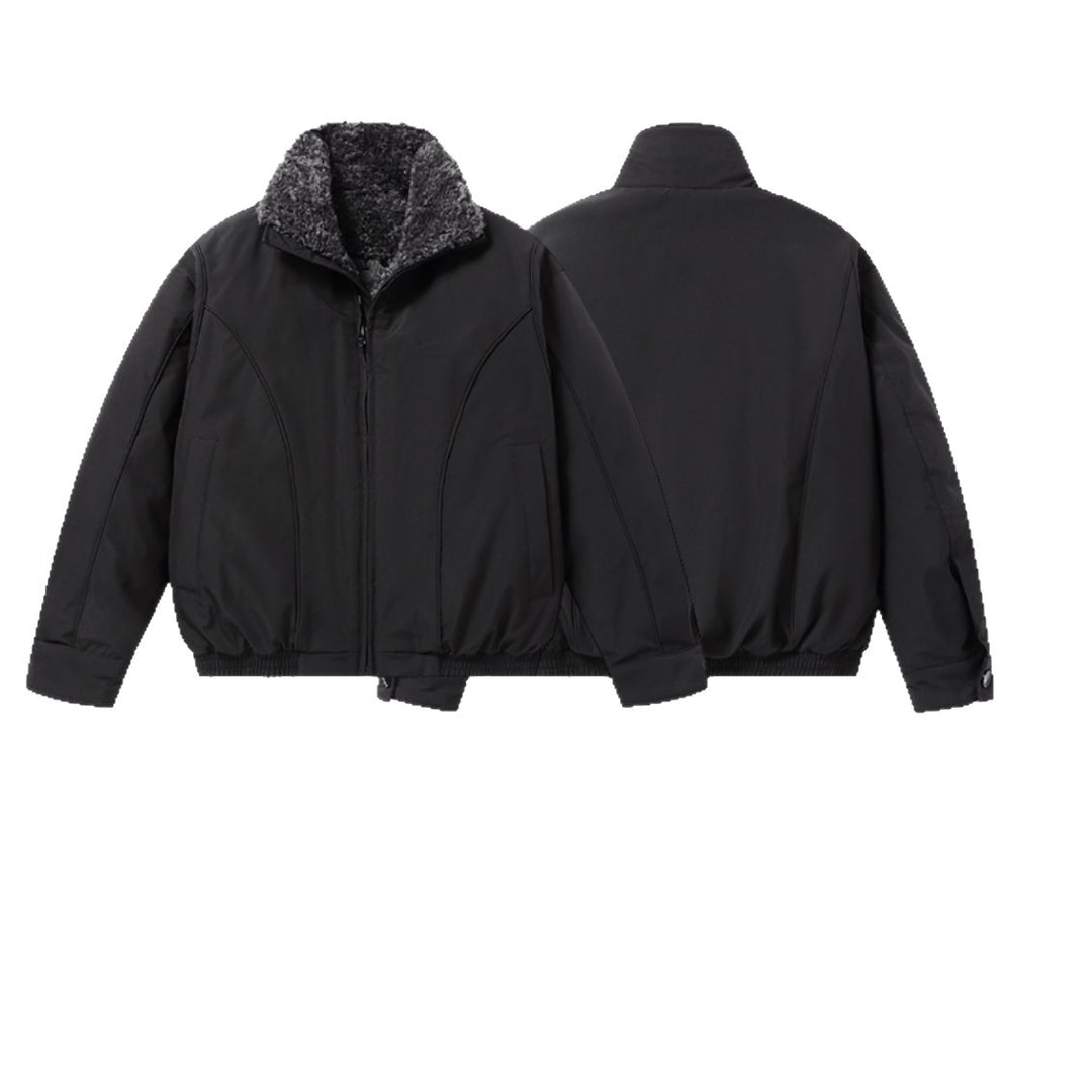 Herren Kurz geschnittene Thermobomberjacke mit hohem Teddykragen Nord Taschen