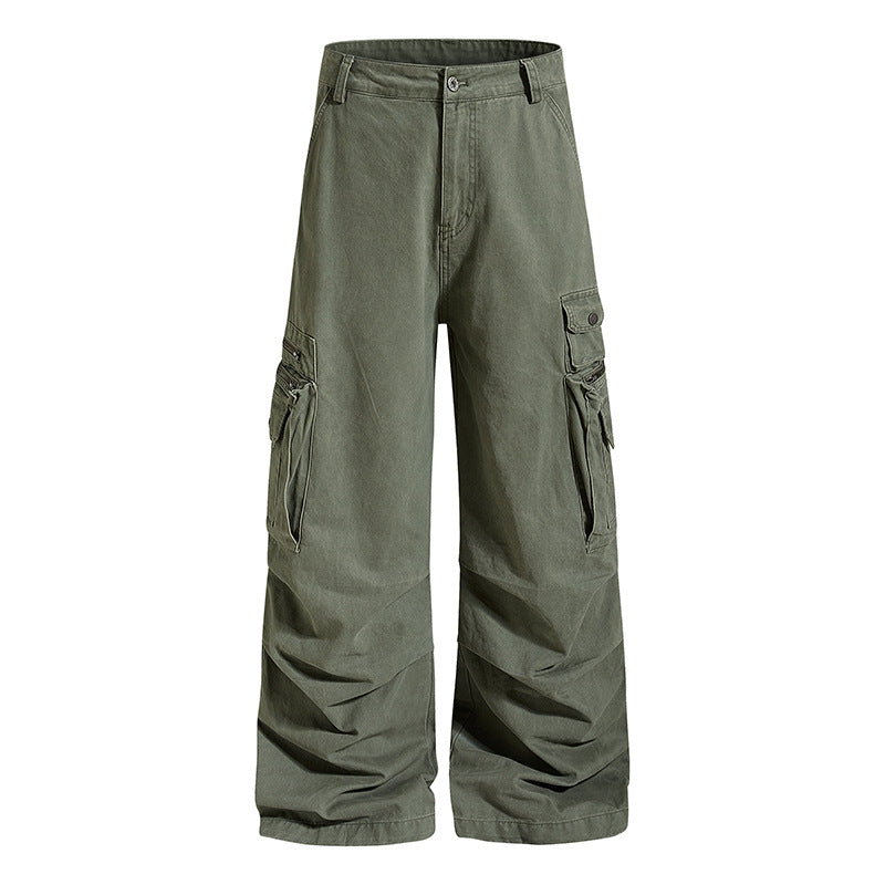 Damen weite High‑Waist Cargo‑Culottehose mit großen Klappentaschen und verstellbarem Saum Nord Taschen