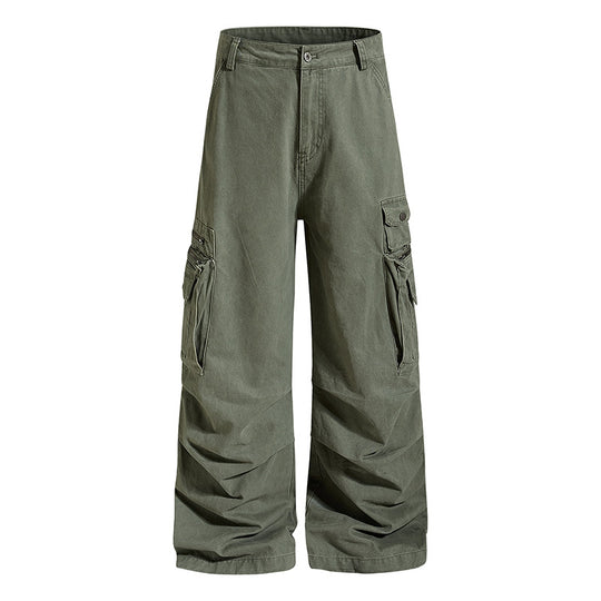 Damen weite High‑Waist Cargo‑Culottehose mit großen Klappentaschen und verstellbarem Saum Nord Taschen