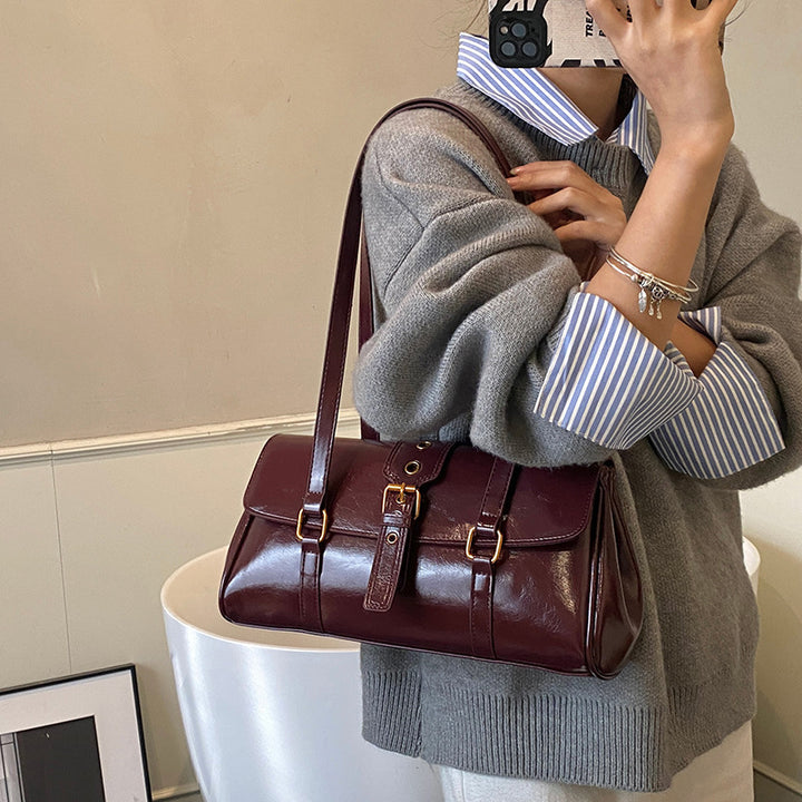 Damen elegante Handtasche mit strukturiertem Verschluss Nord Taschen