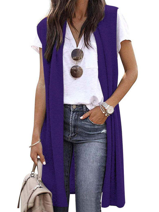 Damen Strickweste im lässigen Oversized-Design mit offenen Fronten und kurzer Ärmellänge - Vittorelli