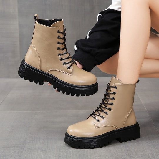 Damen Schnürstiefel mit robustem Profil und modischer Schnürung - Vittorelli