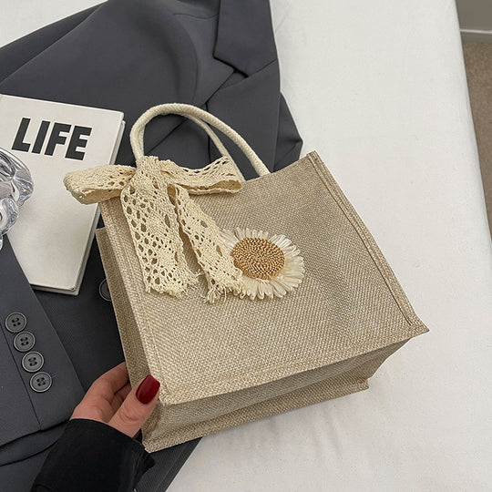 Damen Tragetasche mit floralem Dekor und handgefertigten Details Nord Taschen