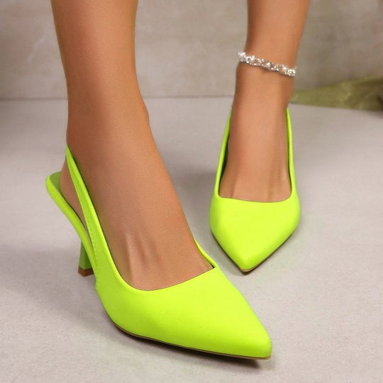 Damen Elegante Slingback-Pumps mit glänzendem Riemendesign