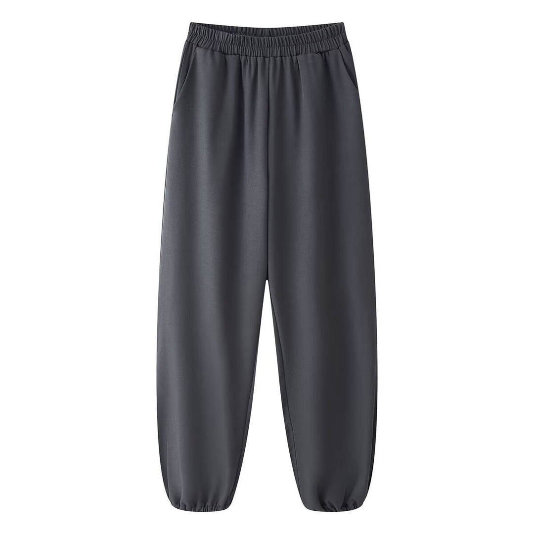 Damen Weite High‑Waist Jogginghose mit elastischem Bund, Eingrifftaschen und gerafften Beinabschlüssen Nord Taschen