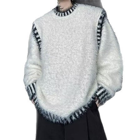 Herren Bequemer Grobstrickpullover mit Rundhalsausschnitt Nord Taschen
