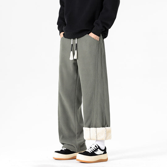 Herren Flauschige Relaxed Fit Freizeithose