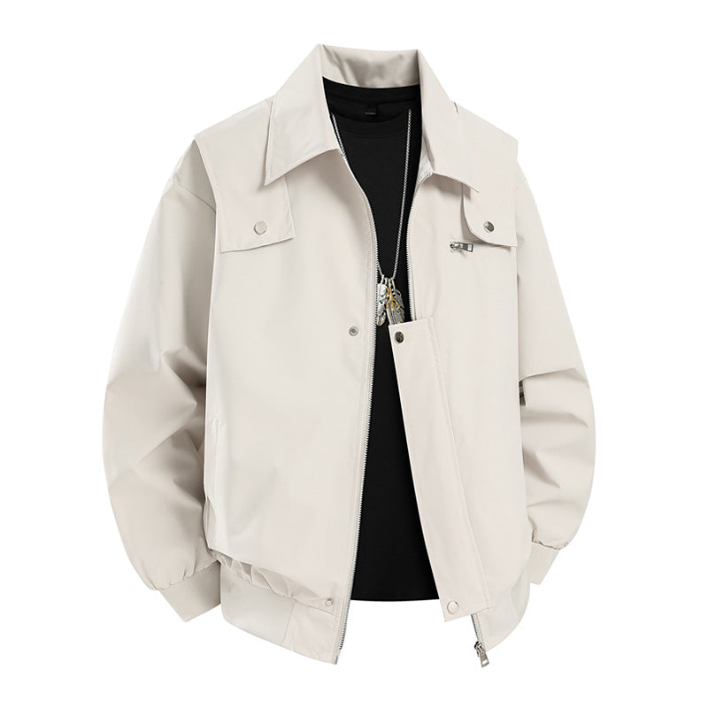 Herren Oversize-Utility-Coachjacke mit Reißverschluss, Druckknopfleiste und elastischen Bündchen Nord Taschen