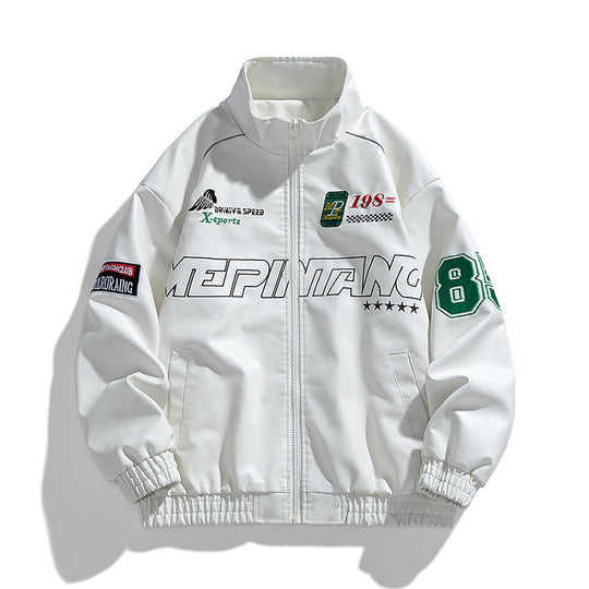 Herren Rennsport-inspirierte Zipjacke im Bomberstil Nord Taschen