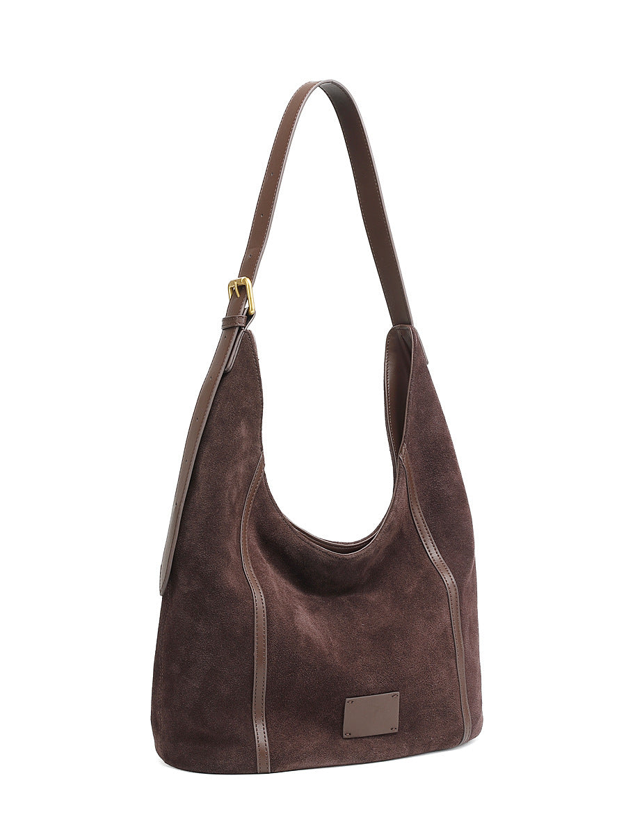 Damen Hobo-Tasche aus hochwertigem Wildleder mit elegantem Tragegriff Nord Taschen