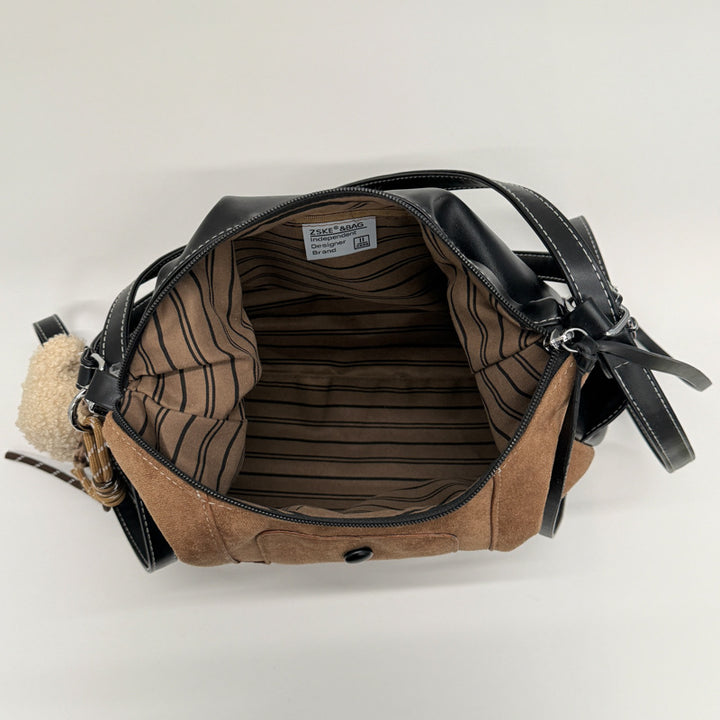 Handgefertigte Damen Schultertasche aus hochwertigem Wildleder Nord Taschen