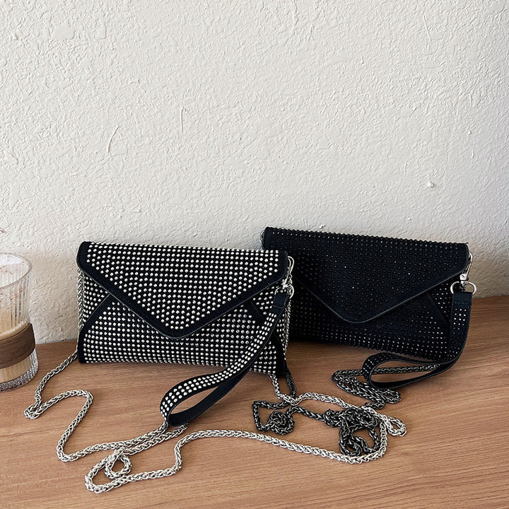 Damen Glamouröse Clutch-Tasche mit funkelnden Strassverzierungen Nord Taschen