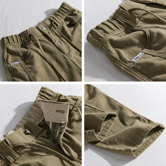 Herren Utility-Cargohose mit elastischem Bund, Tunnelzug und aufgesetzten Taschen Nord Taschen