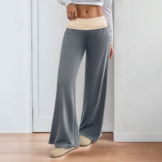 Damen Weite Palazzo‑Yogahose mit umschlagbarem Komfortbund Nord Taschen