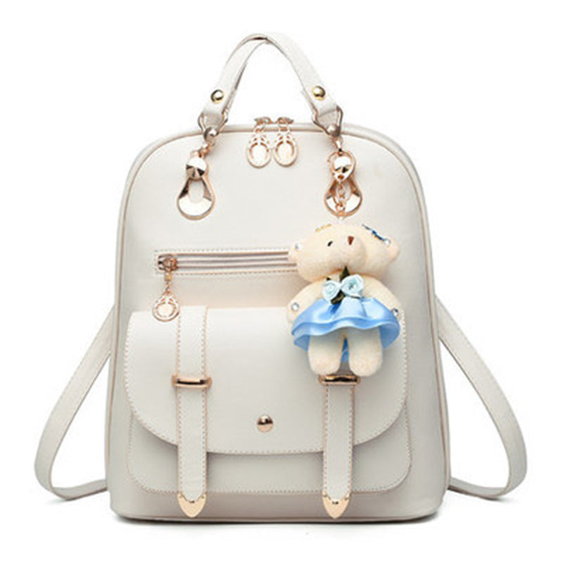 Damen Rucksackhandtasche mit verspieltem Teddy-Anhänger Nord Taschen