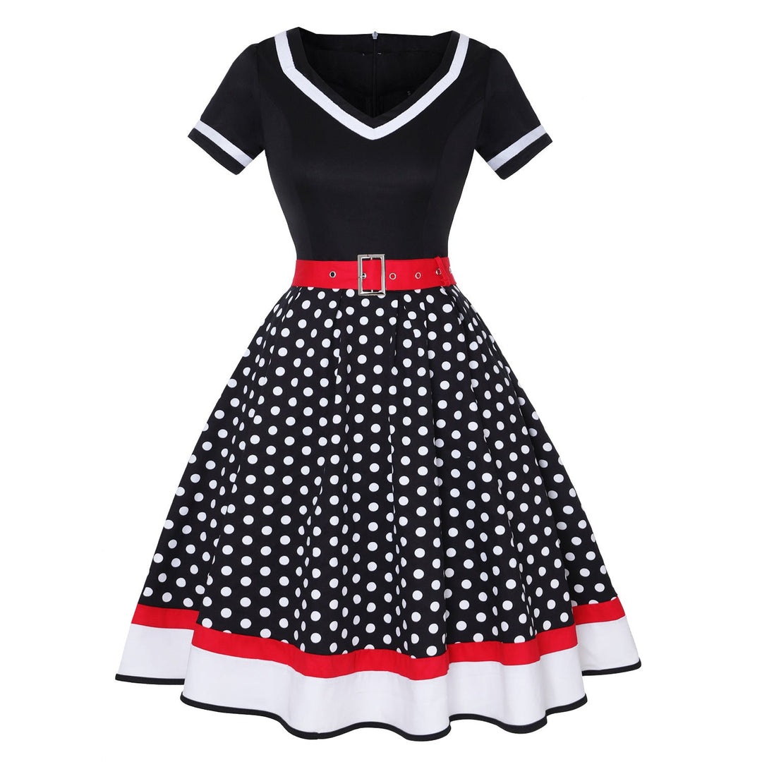 Vintage Hepburn Polka Dot Kleid
