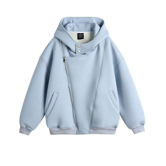 Unisex Oversize Kapuzen‑Zipjacke mit asymmetrischem Reißverschluss und hohem Funnelkragen Nord Taschen