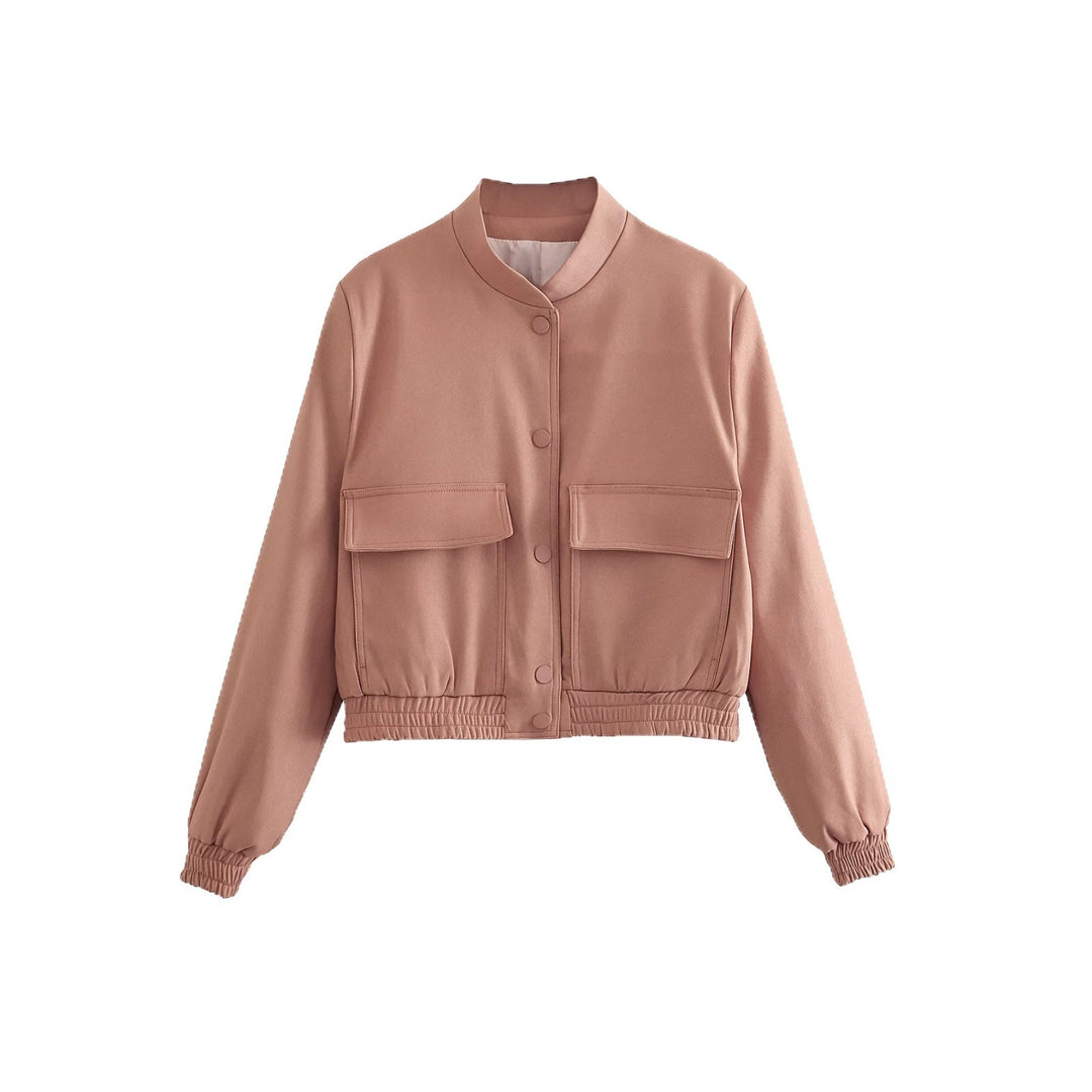 Damen Leichte Taillierte Shirtjacke aus Utility‑Webstoff mit Tunnelzug und Druckknöpfen Nord Taschen