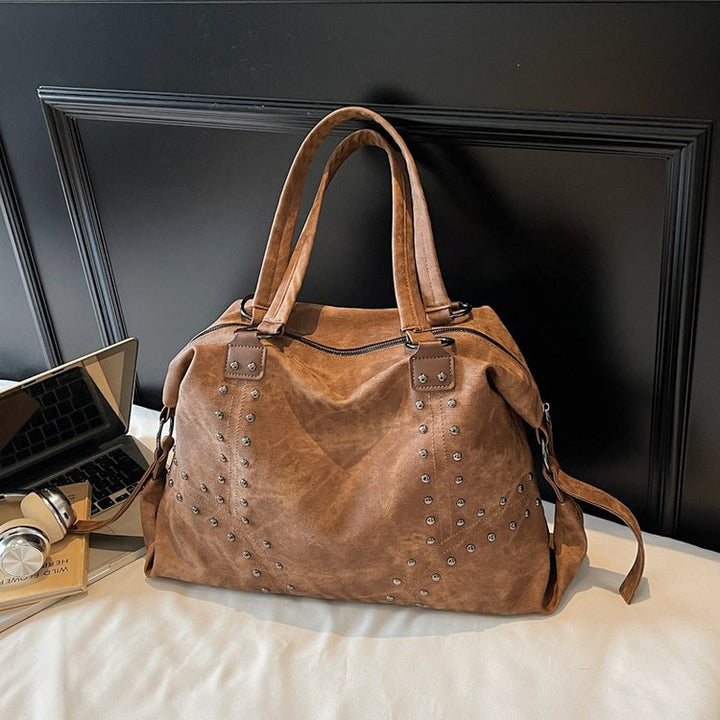 Damen modische Shopper-Tasche mit eleganten Nieten Nord Taschen