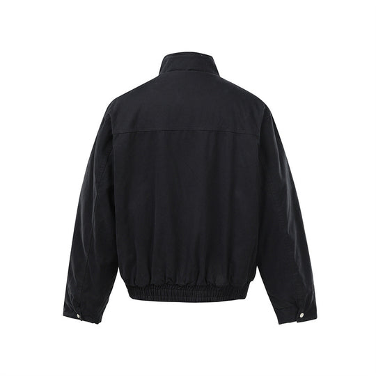 Herren Kurzboxy Utility-Bomberjacke aus Canvas mit gesteppter Frontpasse und Stehkragen Nord Taschen