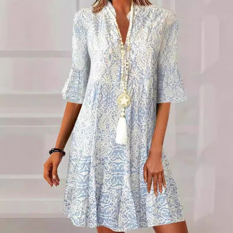 Damen Druckkleid