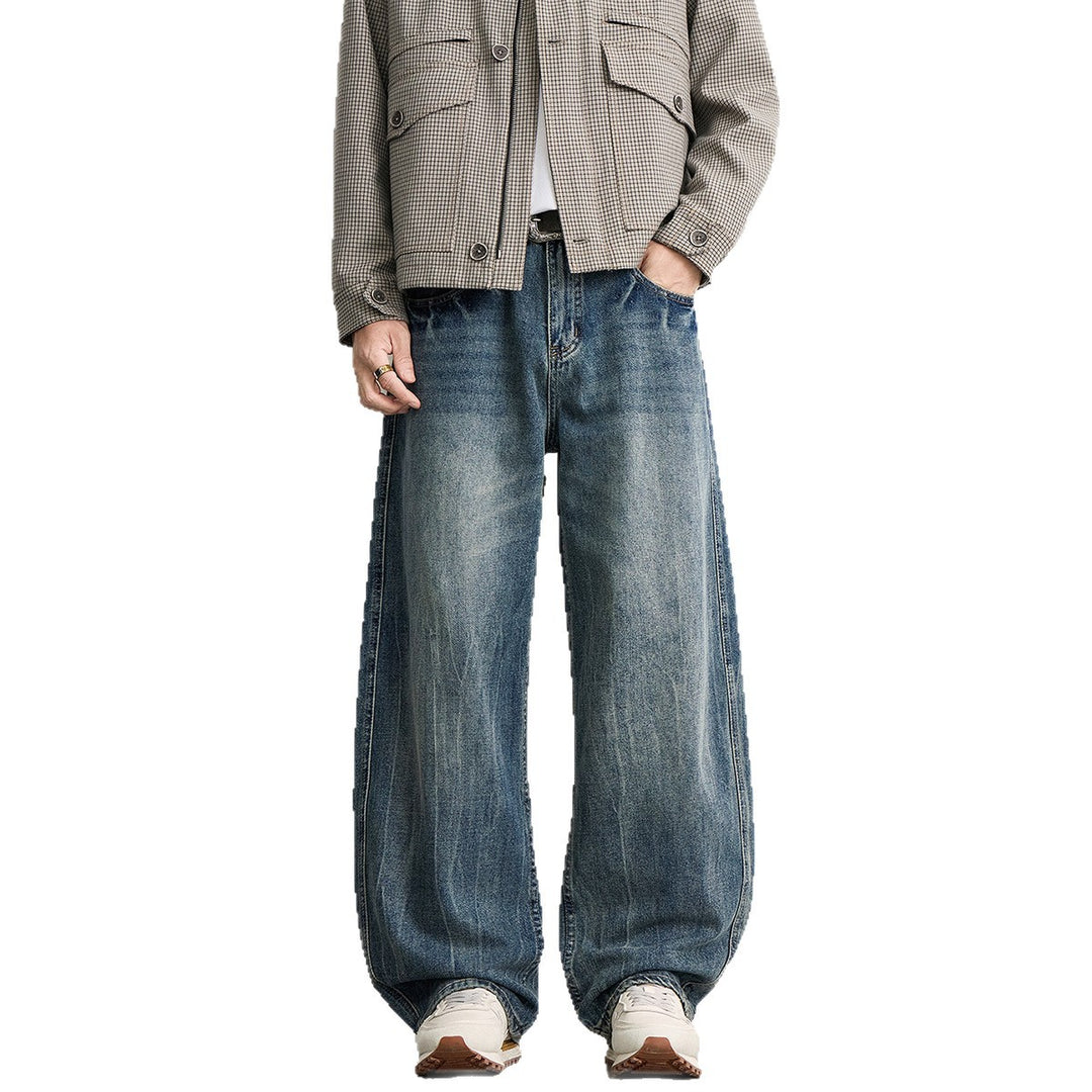 Herren weite Balloon-Jeans mit extra weitem Bein, tiefem Schritt und authentischer Used-Waschung Nord Taschen