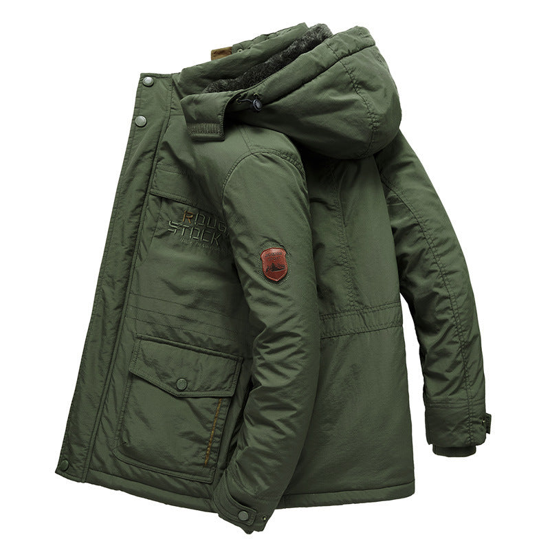 Herren Thermisch gefütterter Fieldparka mit Kunstfell-Innenfutter und Multifunktions-Taschen Nord Taschen