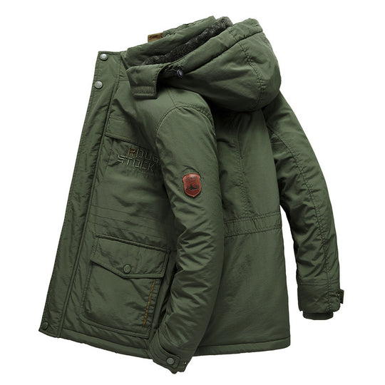 Herren Thermisch gefütterter Fieldparka mit Kunstfell-Innenfutter und Multifunktions-Taschen Nord Taschen