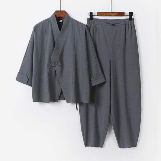 Herren Kimono-Jacken- und Haremshosen-Set Nord Taschen