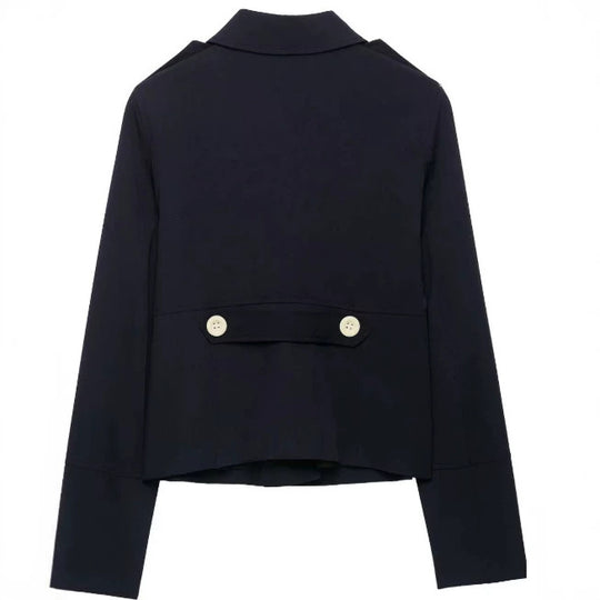 Damen Taillierte Cropped‑Fieldjacke im Blousonstil mit Schulterklappen und aufgesetzten Pattentaschen Nord Taschen
