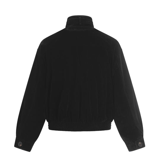 Herren Veloursleder-Blouson im Aviator‑Stil mit Stehkragen, Taillenriegel und Reißverschlusstaschen Nord Taschen