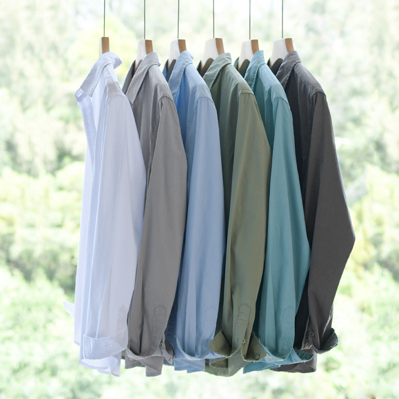 Herren Hemdjacke aus Soft-Touch Baumwollmix mit Relaxed-Fit, leichter Crinkle-Optik und Kentkragen Nord Taschen