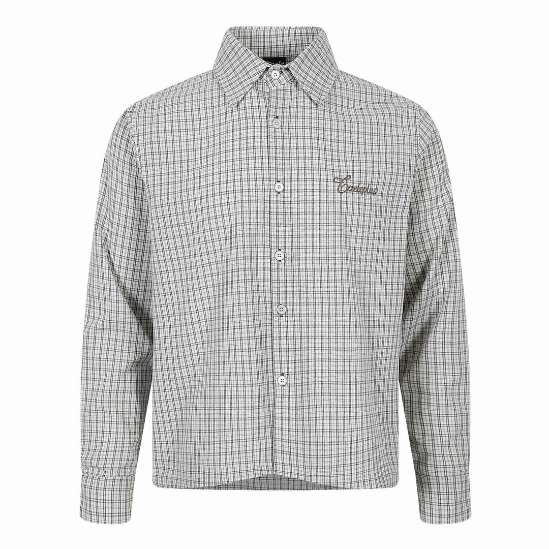 Herren Kariertes Gingham-Hemd mit Button-Down-Kragen und Bruststickerei Nord Taschen