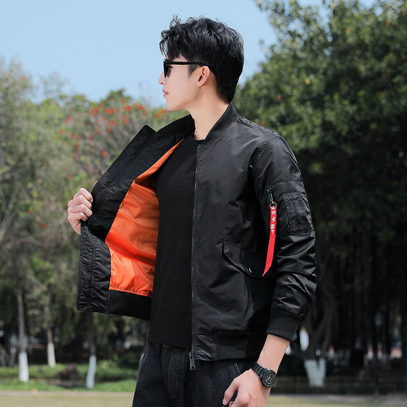 Herren Nylon‑Fliegerblouson mit leuchtendem Innenfutter und Utility‑Ärmeltasche Nord Taschen
