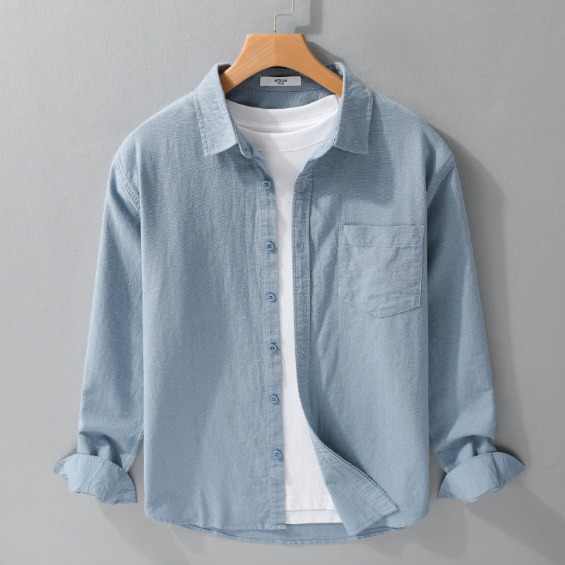 Herren Soft‑Touch Baumwollmix Overshirt im Layering‑Look mit Brusttasche Nord Taschen
