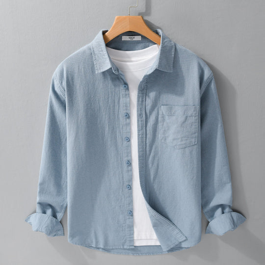 Herren Soft‑Touch Baumwollmix Overshirt im Layering‑Look mit Brusttasche Nord Taschen