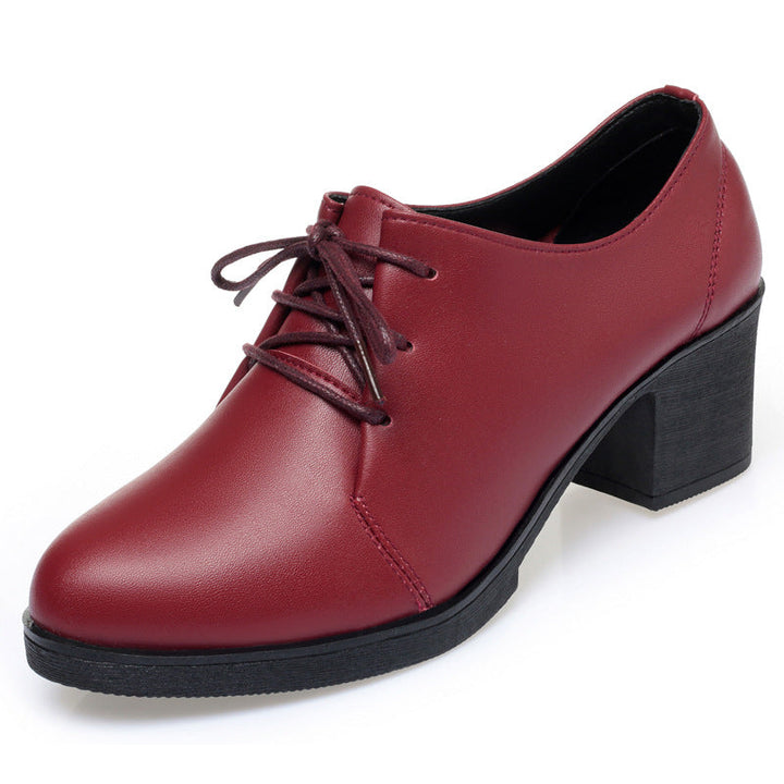 Damen Elegante Schnürschuhe mit bequemen Blockabsatz und modischem Obermaterial