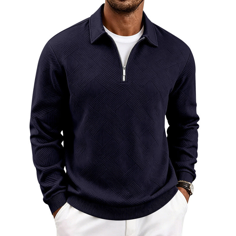 Herren Halbzip-Pullover mit geometrischer Waffelstruktur Nord Taschen