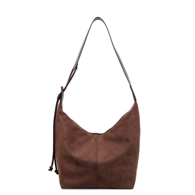 Damen Hobo-Tasche aus weichem Veloursleder mit verstellbarem Schulterriemen Nord Taschen
