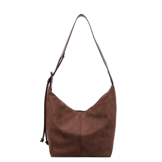 Damen Hobo-Tasche aus weichem Veloursleder mit verstellbarem Schulterriemen Nord Taschen