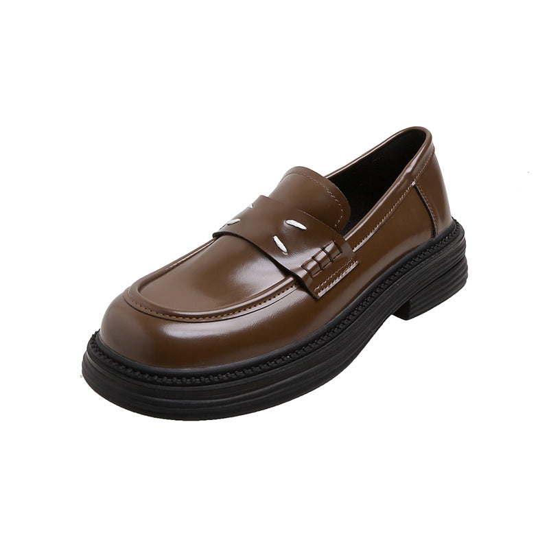 Damen Glänzende Penny‑Loafer im Retro‑Chunky‑Look mit sculpted Plateau‑Sohle Nord Taschen