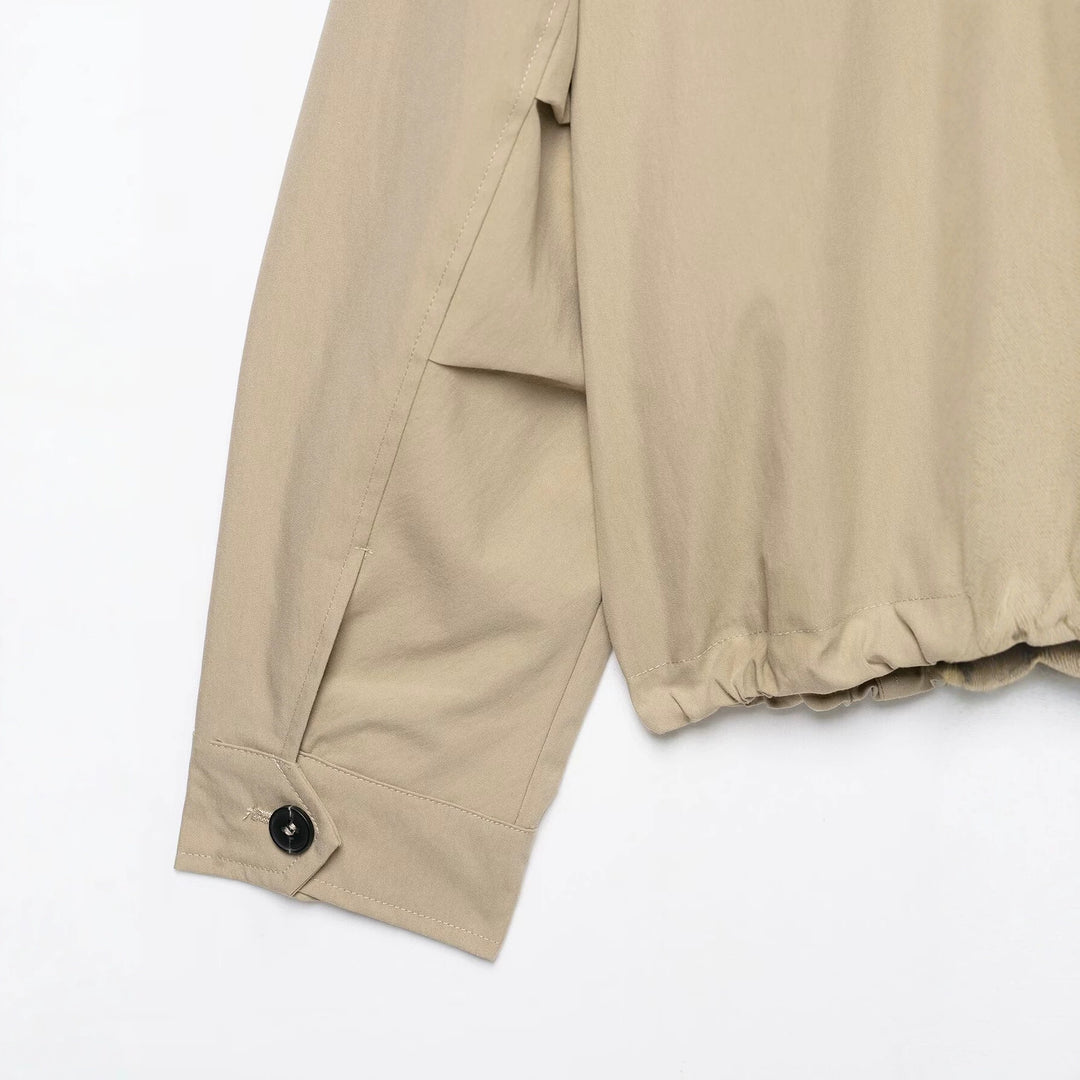 Damen Leichte Kapuzenjacke im Oversize-Boxy-Schnitt mit Tunnelzugsaum Nord Taschen