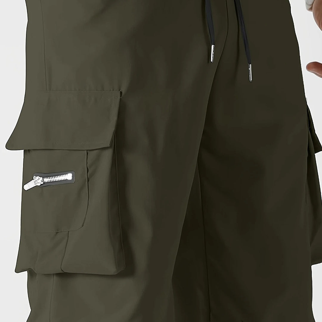 Herren Relaxed Cargo-Hose mit Tunnelzugbund, großen Klapp‑Utilitytaschen und geradem Bein Nord Taschen